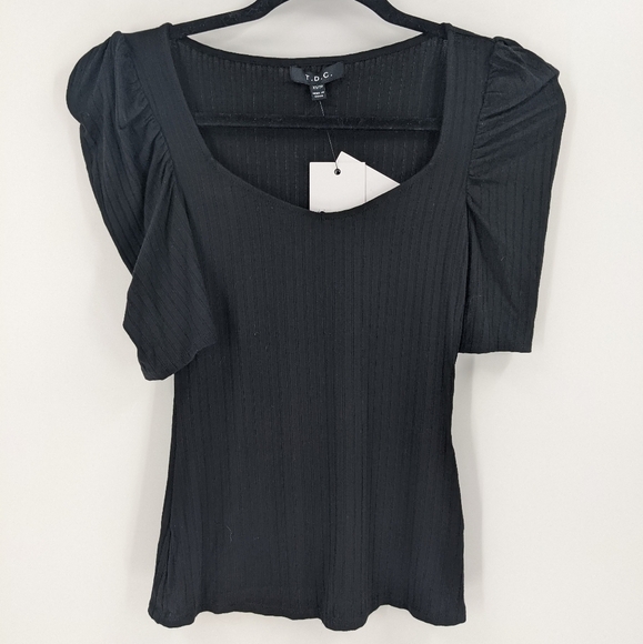 NWT T.D.C. Ribbed Puff Sleeve Tee - Picture 1 of 6